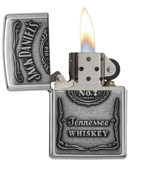 Zippo Jack Daniel’s® Chrome Emblem Lighter – High Polish Finish by Zippo