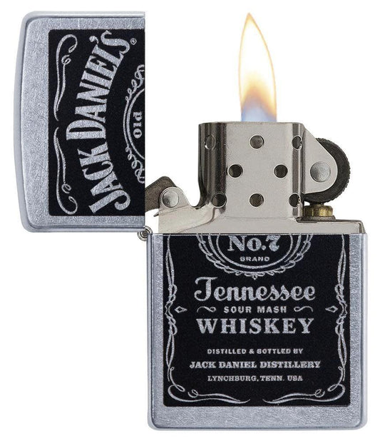 Zippo Jack Daniel’s® Label Design Windproof Lighter – Street Chrome™ Finish by Zippo