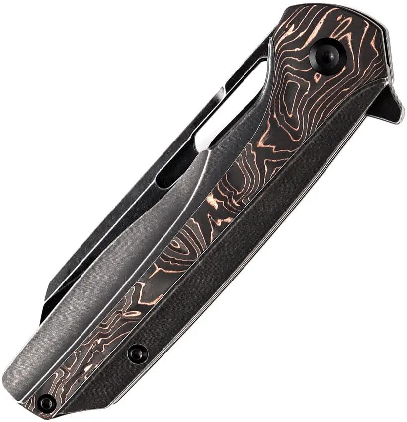 Kansept Knives Shard Framelock Copp CF K1006C1 - CPM S35VN Blade Black Stonewash Titanium Handle by Kansept Knives