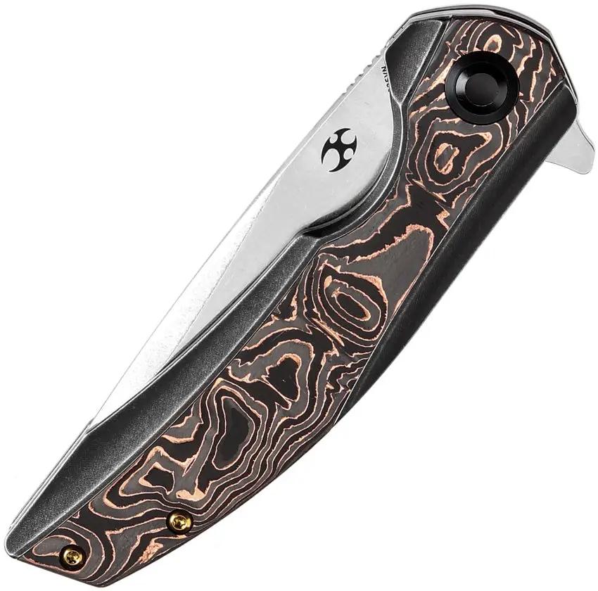 Kansept Knives Accipiter Framelock Copper - S35VN Blade With Copper Foil Carbon Fiber Inlay by Kansept Knives