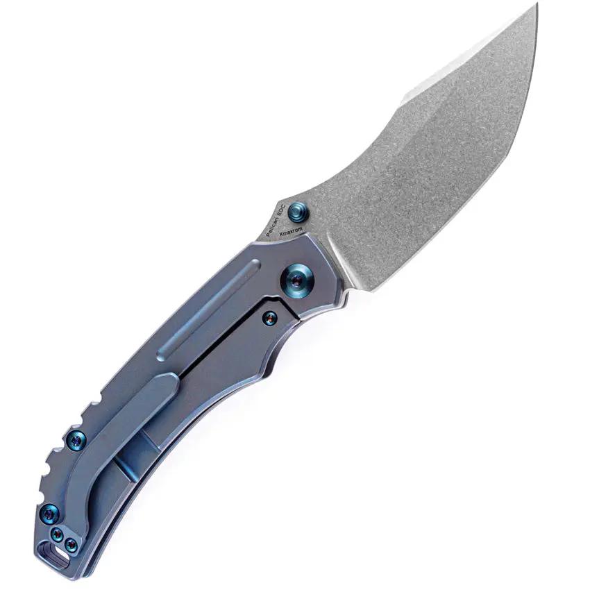 Kansept Knives Pelican EDC Framelock Blue K1018A5 - S35VN Blade, Blue Anodized Titanium Handle by Kansept Knives