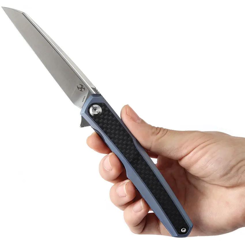 Kansept Knives Arcus Framelock Blue K1046A1 - S35VN Blade, Blue Anodized Titanium Handle With Twill Carbon Fiber Inlay by Kansept Knives