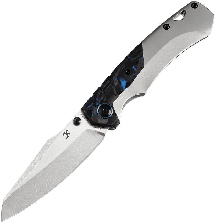 Kansept Knives Weim Framelock Blue CF K1051A4 by Kansept Knives