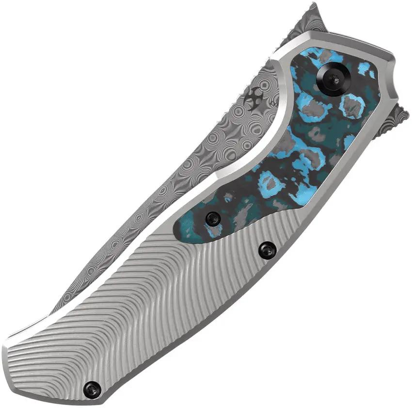 Kansept Knives Havorn Framelock - Damascus ArcCF Blade With Titanium Handle And Carbon Fiber Inlay by Kansept Knives