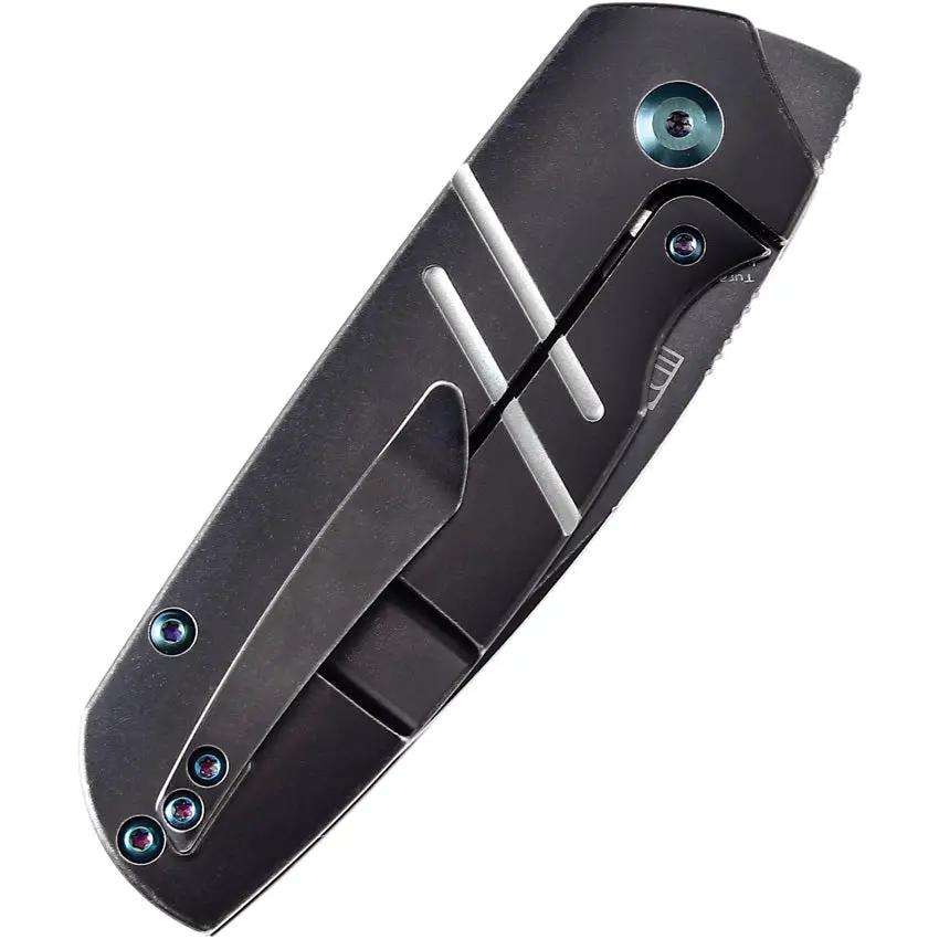 Kansept Knives Turaco Framelock - Black Stonewash CPM S35VN Blade, Titanium Handle, Extended Tang by Kansept Knives
