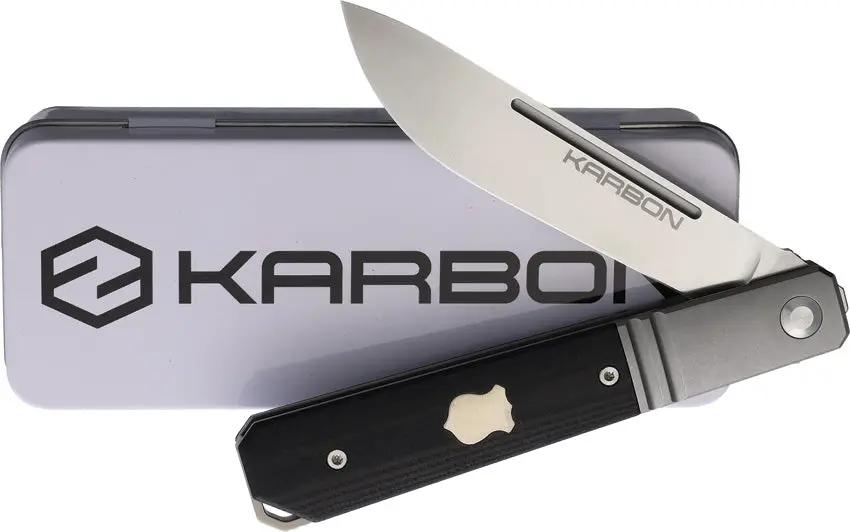 KARBON Flatline Framelock Black G10 KARB112 by KARBON