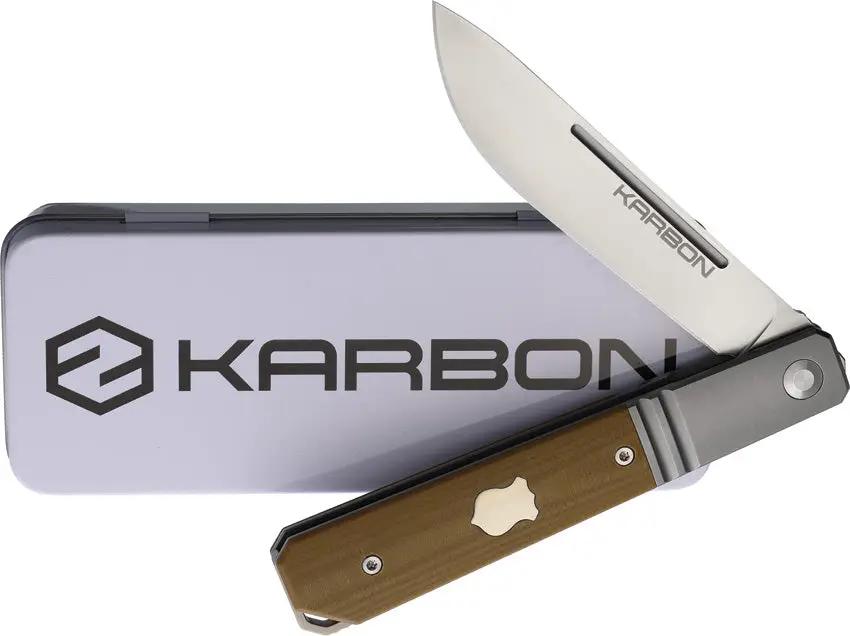 KARBON Flatline Framelock Tan G10 KARB113 TAN G10 by KARBON