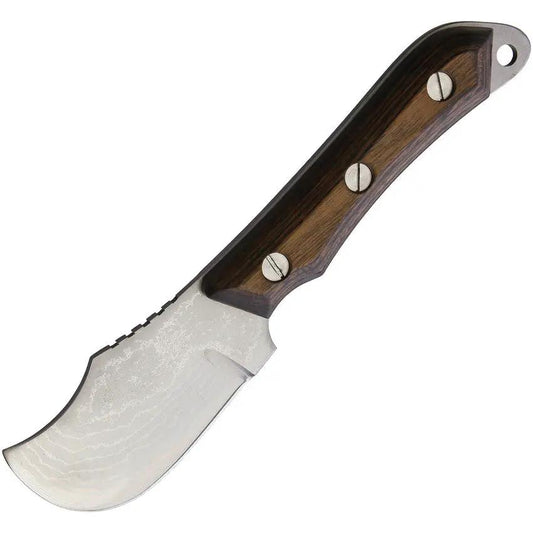 Kanetsune Seseragi Fixed Blade KB-267 - Damascus Steel Skinner Knife With Full Tang And Leather Sheath by Kanetsune