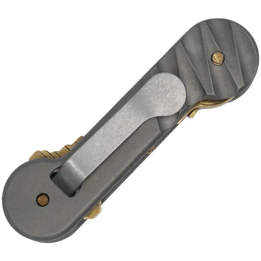 KeyBar Carved Titanium Key Organizer TKB HLF BP - Holds Up To 12 Keys With Adjustable Tension And Fob Link by KeyBar