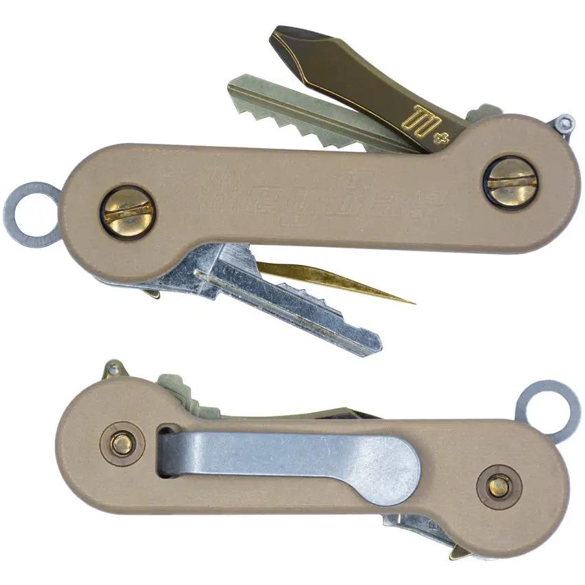 KeyBar G10 Coyote Brown - Adjustable Key Organizer With O-Ring Tension And Key Fob Link by KeyBar