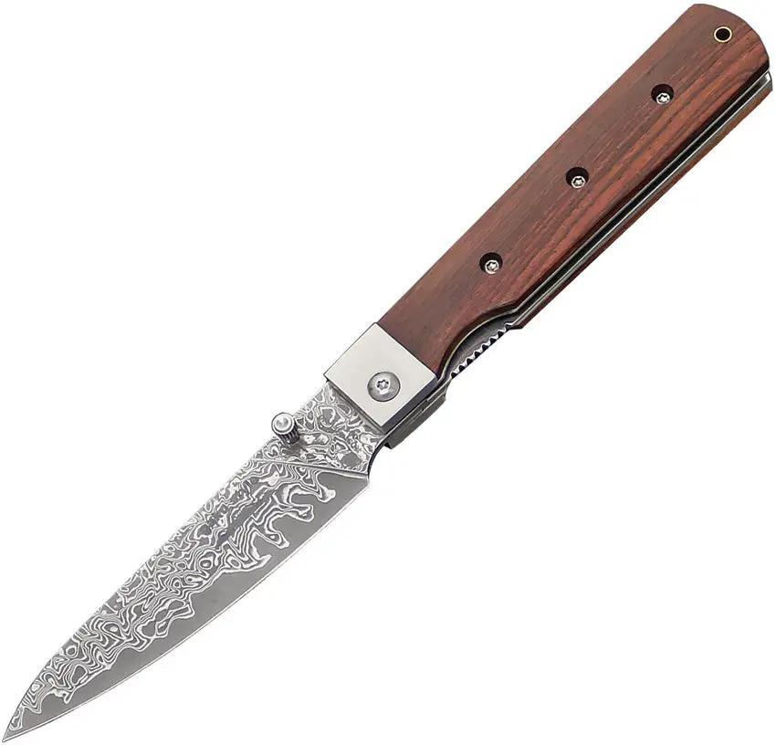 Kanetsune Petty Linerlock Damascus GA004D by Kanetsune