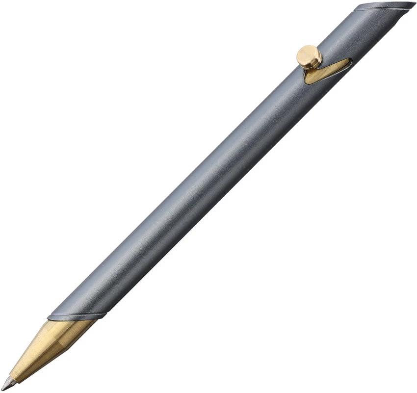 Ketuo Bolt Pen Brass/Gray BRASS ALUMINUM BALL POINT PEN by Ketuo