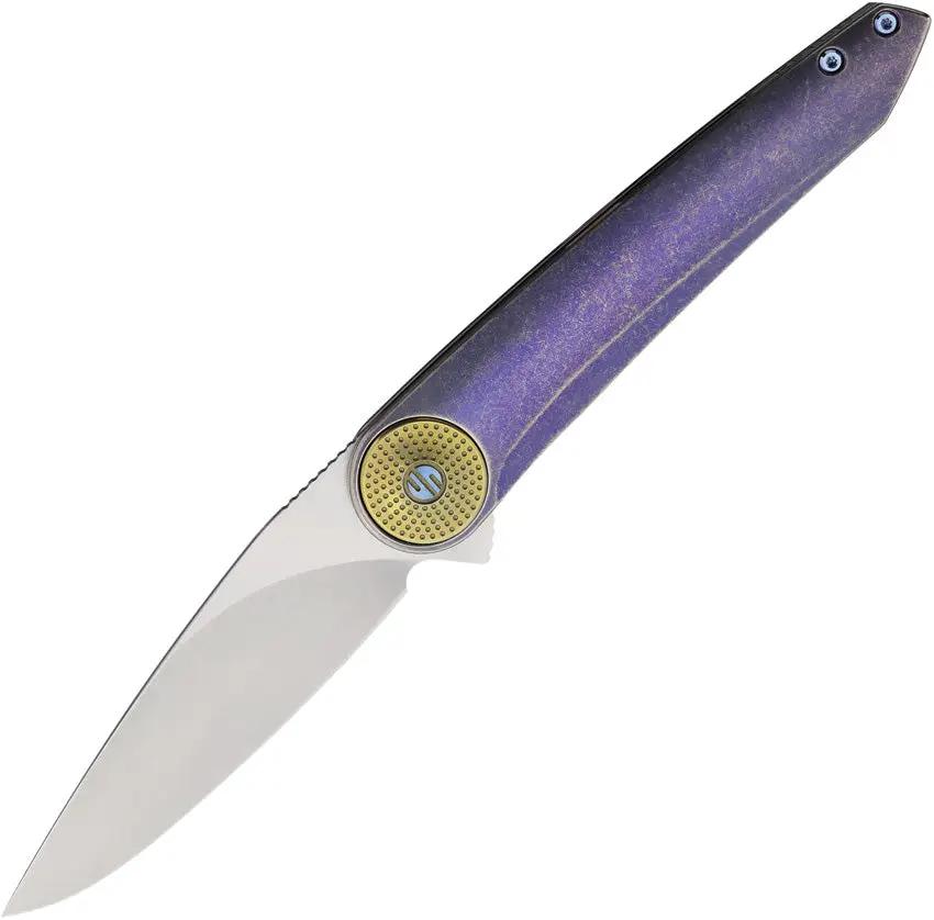 Ketuo Meridian Framelock Stonewashed M390 EDC Knife With Blue Titanium Handle Extended Tang by Ketuo
