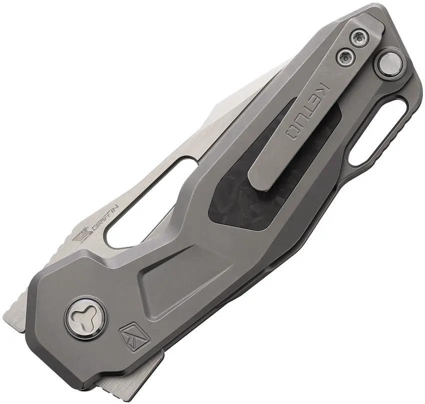 Premium Ketuo Mini Griffin Button Linerlock Knife M390 Steel Carbon Fiber Inlay For EDC Enthusiasts by Ketuo