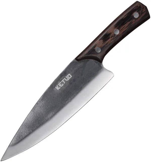 Ketuo 8 Inch Chef Knife M5-101 Stainless Blade Walnut Full Tang For Home Cooks Kitchen by Ketuo