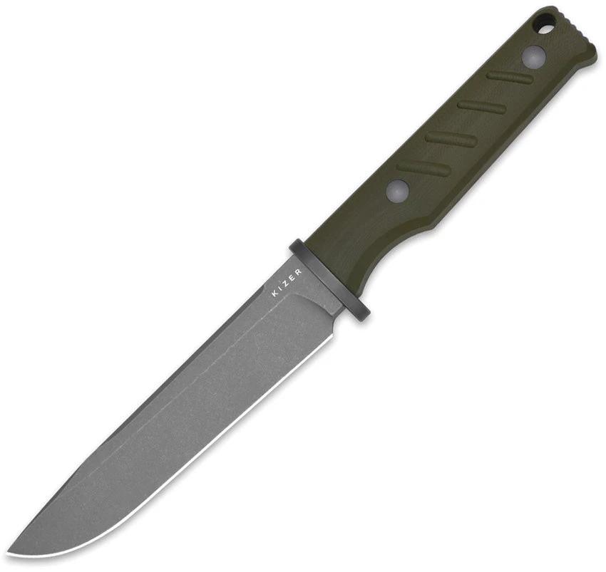 Kizer Camp 180 Fixed Blade Knife For Outdoorsmen Rugged AEB-L Stainless Drop Point Full Tang G10 Handle by Kizer Cutlery