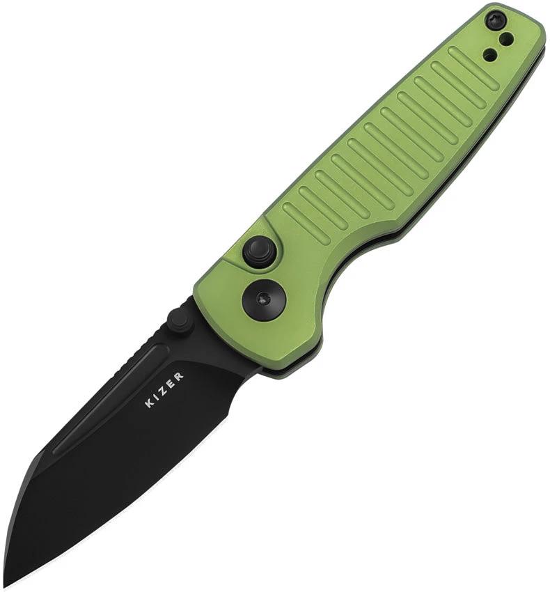 Kizer Cutlery Parakeet Button Lock GrnAL V2706A5 by Kizer Cutlery