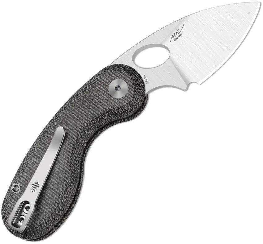 Kizer Cutlery V2742A2 EDC Knife For Everyday Carry Satin 14C28N Drop Point Blade Black Micarta Handle by Kizer Cutlery