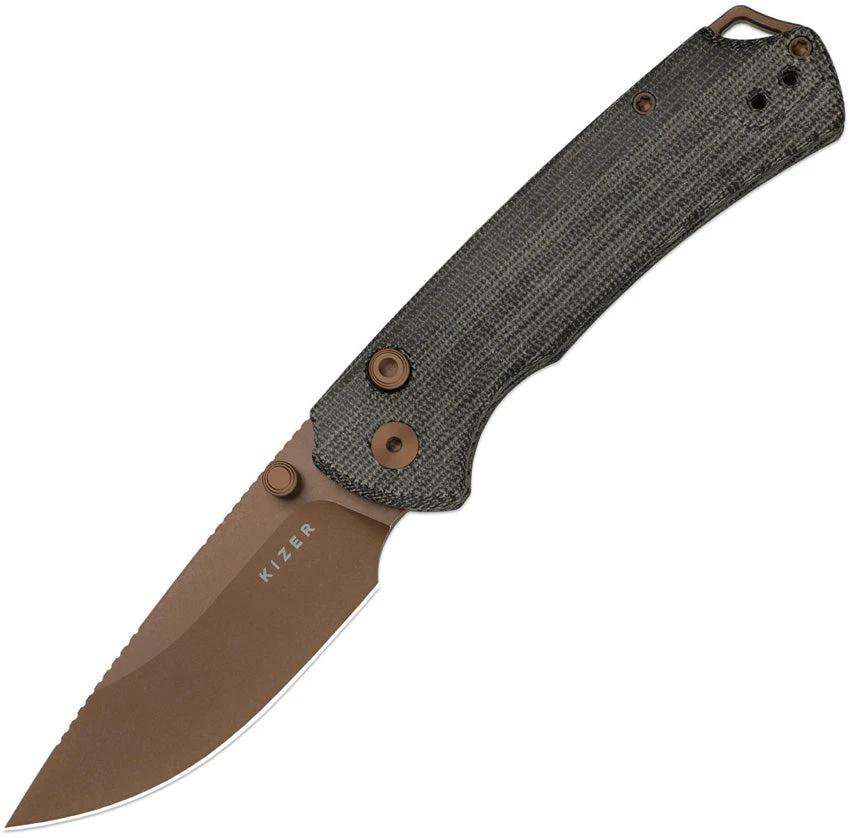 Kizer Cutlery T1 BD Button Lock Folding Knife With Nitro V Blade And Sunset Metal Blade For EDC Enthusiasts by Kizer Cutlery
