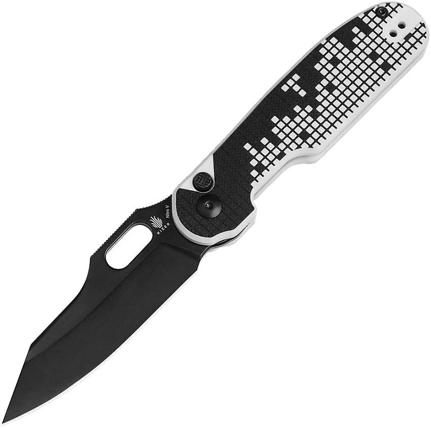 Kizer Cutlery Cormorant Button Lock Folding Knife Nitro V Steel Extended Tang G10 Premium Handle For EDC Enthusiasts by Kizer Cutlery