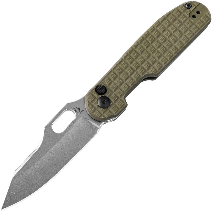 Kizer Cutlery Cormorant Button Lock Green V4562C1 by Kizer Cutlery