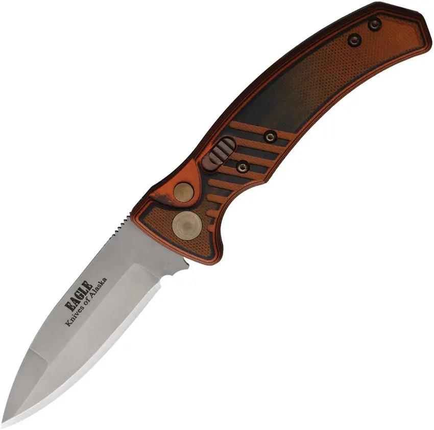Knives Of Alaska Auto Eagle Button Lock Org 00942FG by Knives Of Alaska