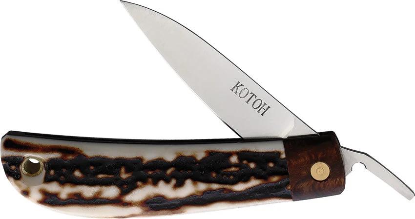 Kotoh Knives Folder Stag D2 KOTOH422514 by Kotoh Knives