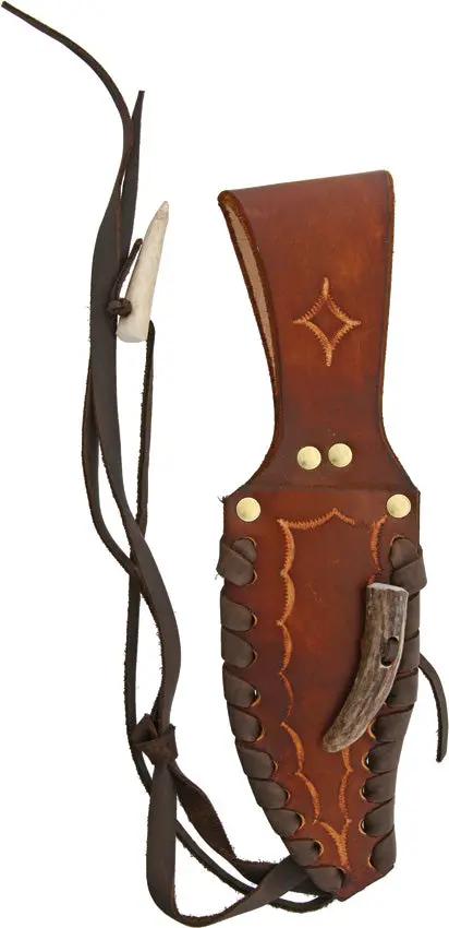 Ken Richardson Knives KR1408 5 Inch Bowie Deer Scrim - Clip Point Blade With Deer Antler Handle And Brass Guard by Ken Richardson Knives