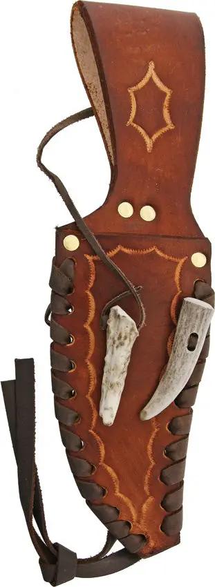 Ken Richardson Knives KR1432 6 Inch Bowie Deer Scrim - Deer Antler Handle, Brass Guard, USA Made by Ken Richardson Knives