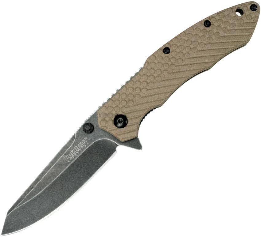 Kershaw Brookside Linerlock Assisted Opening Knife Tan GlassFilled Nylon Handle 8Cr13MoV Blade EDC Ready by Kershaw