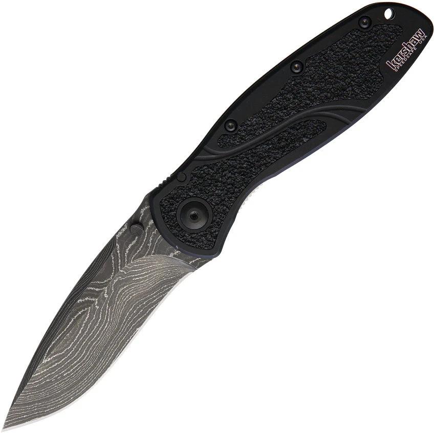 Kershaw Blur Damascus Steel Knife With SpeedSafe Assisted Opening Linerlock Trac Tec Grip EDC Enthusiasts by Kershaw