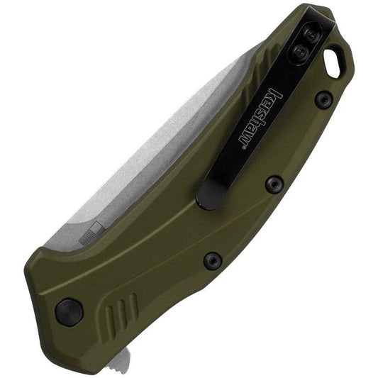 Kershaw Link Linerlock Knife With SpeedSafe Assisted Opening Olive Aluminum Handle For EDC CPM20CV by Kershaw