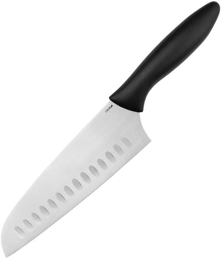 Kershaw 6.5 Inch Santoku Knife Satin Blade 1.4116 Stainless Black Polypropylene Handle ABS Cover for Home Cooks by Kershaw