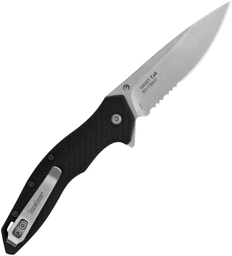 Kershaw Shoreline Linerlock Assisted Opening Knife for Everyday Carry EDC Stonewashed 8Cr13MoV Blade by Kershaw