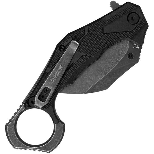 Kershaw Outlier Linerlock Karambit Knife With Assisted Opening BlackWash 8Cr13MoV EDC by Kershaw