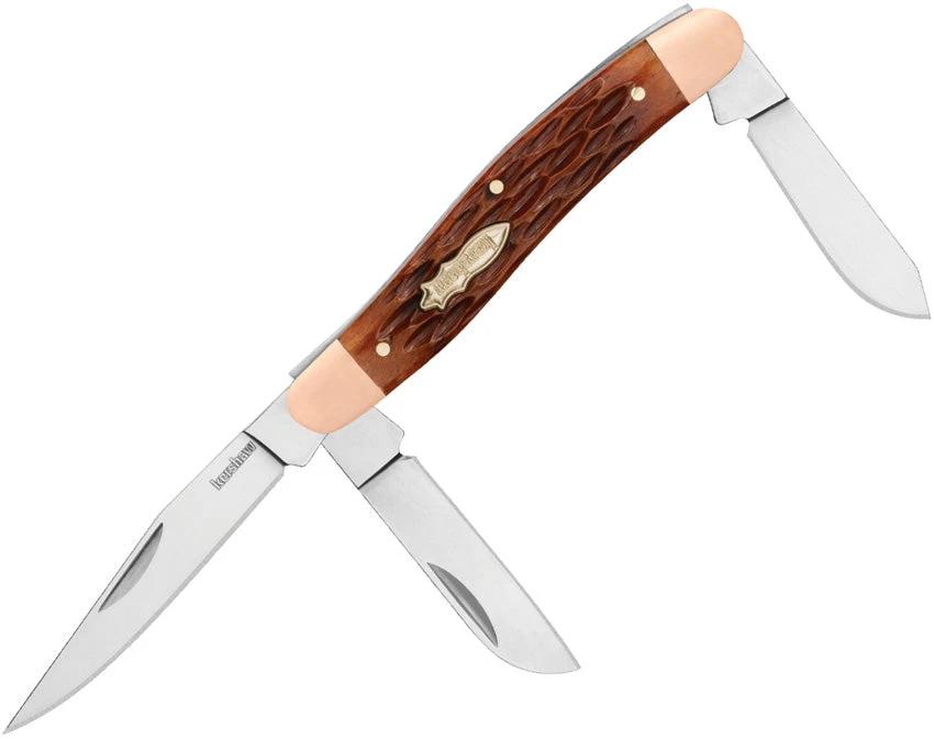 Kershaw Brandywine Folding Knife 3.5in D2 Tool Steel Dual Blades Brown Jigged Bone Handle For EDC Enthusiasts by Kershaw