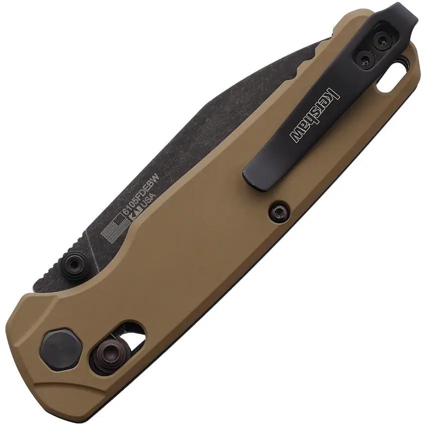 Kershaw Bel Air DuraLock BlackWash MagnaCut EDC Knife with Brown G10 Handle and Pocket Clip by Kershaw