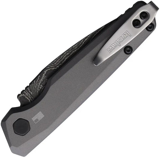 Kershaw Auto Launch 18 Damascus Automatic Knife With Gray Aluminum Handle For EDC by Kershaw