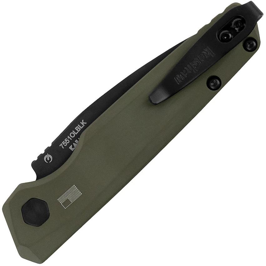 Kershaw Auto Launch 18 OL Black Automatic Opening Knife With CPM154 Blade And Green Aluminum Handle For EDC by Kershaw