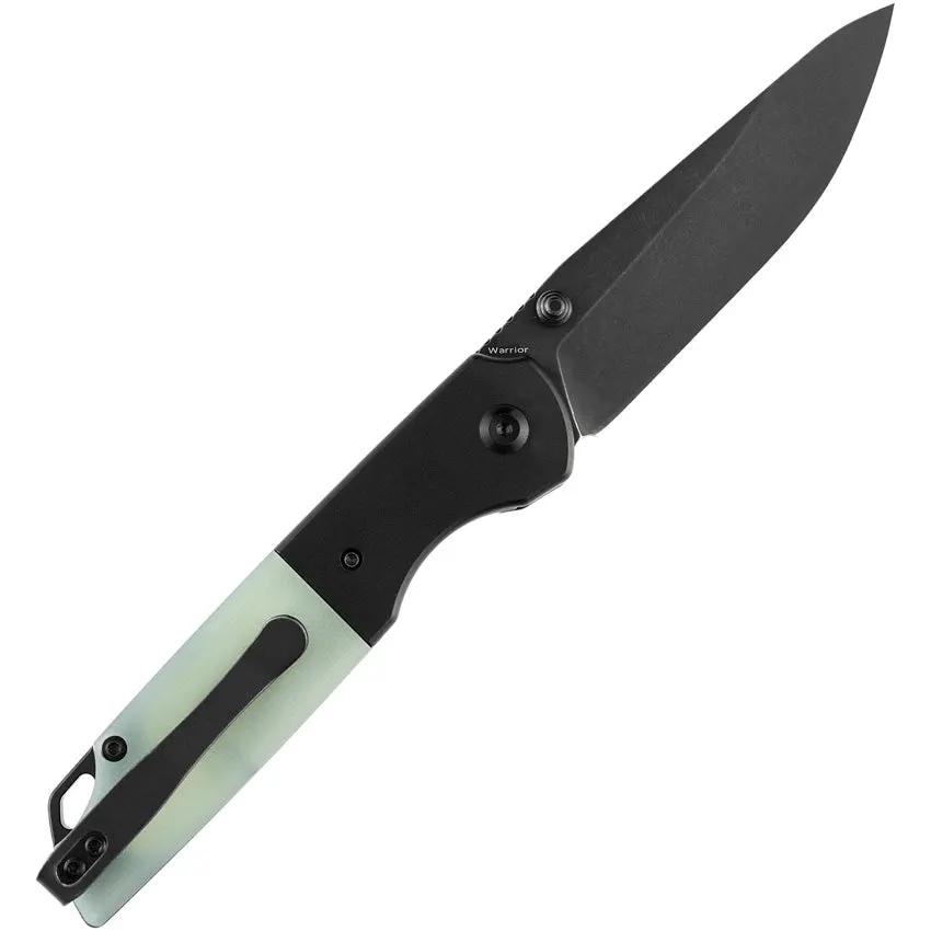 Kansept Knives Warrior Linerlock Jade D2 Drop Point - Black TiNi Coated Blade, Jade G10 Handle by Kansept Knives