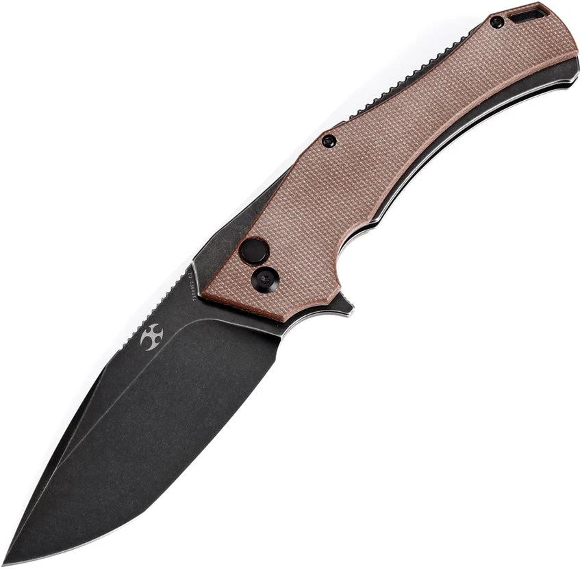Kansept Knives Hellx Framelock D2 Brn Mic T1008F2 by Kansept Knives