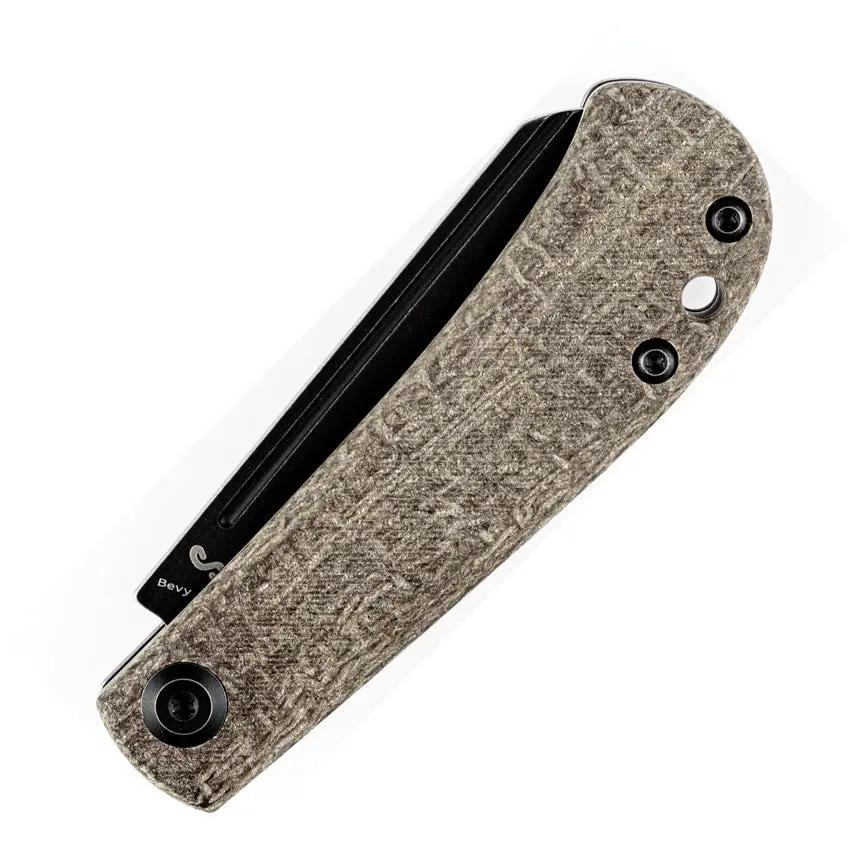 Kansept Knives Bevy Slip Joint - Brown Micarta Handle, 3 Inch 154CM TiNi Blade, Sheepsfoot by Kansept Knives
