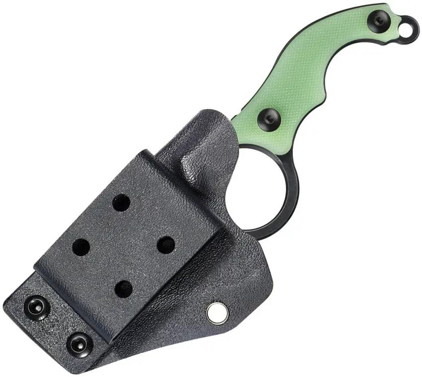 Kubey Hippocam EDC Fixed Blade KU166B - Durable D2 Tool Steel Blade With Jade G10 Handle And Full Tang by Kubey
