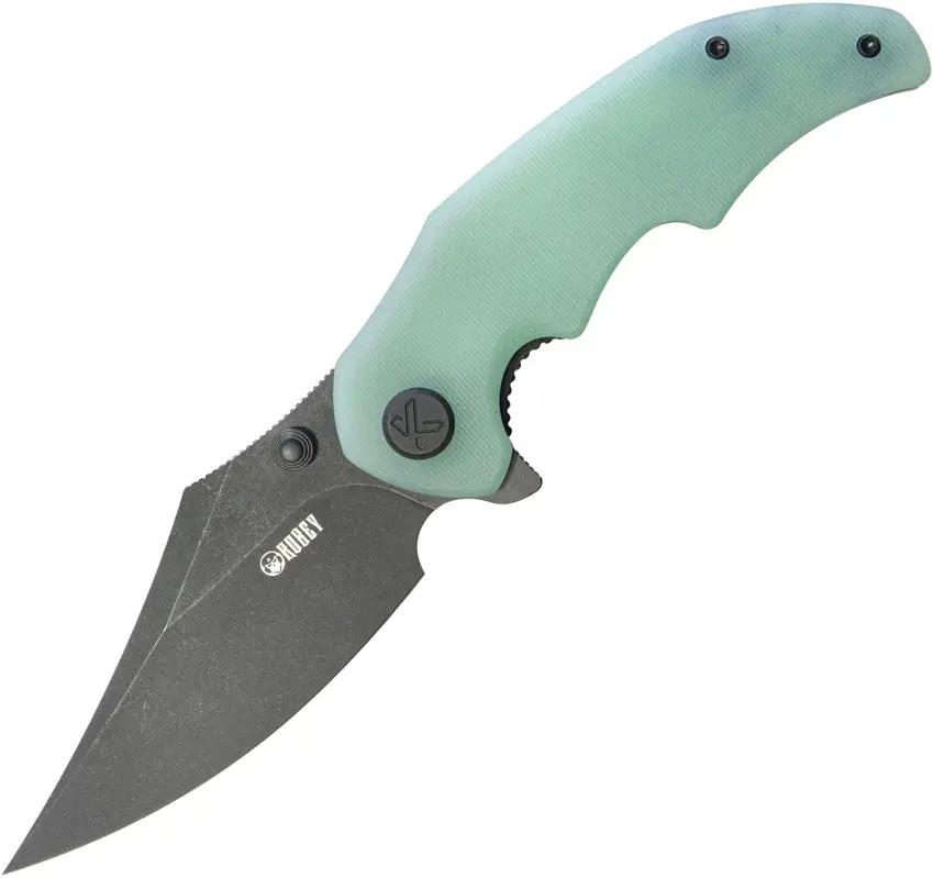 Kubey Ceto Camp Linerlock Jade KU181F - Jade G10 Handle With 3.5 Inch Clip Point Blade 14C28N Sandvik Stainless by Kubey