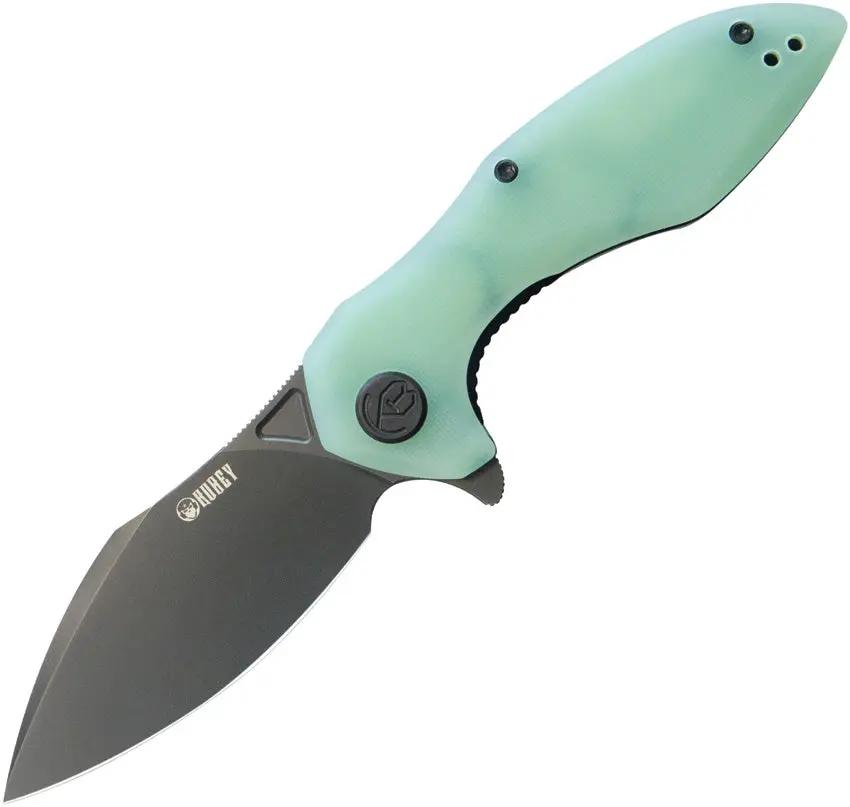 Kubey Noble Linerlock Black Jade KU236Q - 14C28N Sandvik Stainless Clip Point Knife With Jade G10 Handle by Kubey