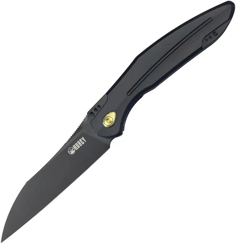 Kubey Barracuda Linerlock Knife - Black Bohler M390 Blade, Titanium Handle, Extended Tang by Kubey