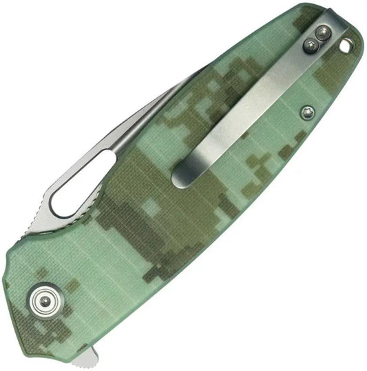 Kubey Tityus Linerlock Knife - Camo G10 Handle Stonewash 14C28N Sandvik Drop Point by Kubey
