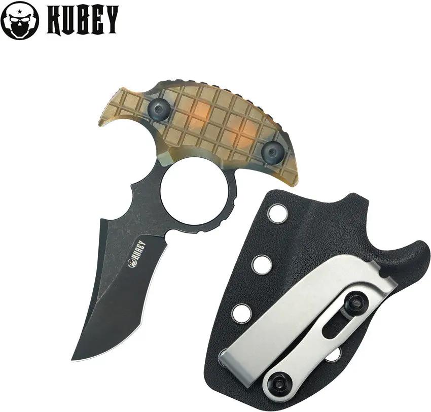 Kubey Stheno Push Dagger Ultem - 14C28N Sandvik Blade Full Tang With Finger Ring by Kubey