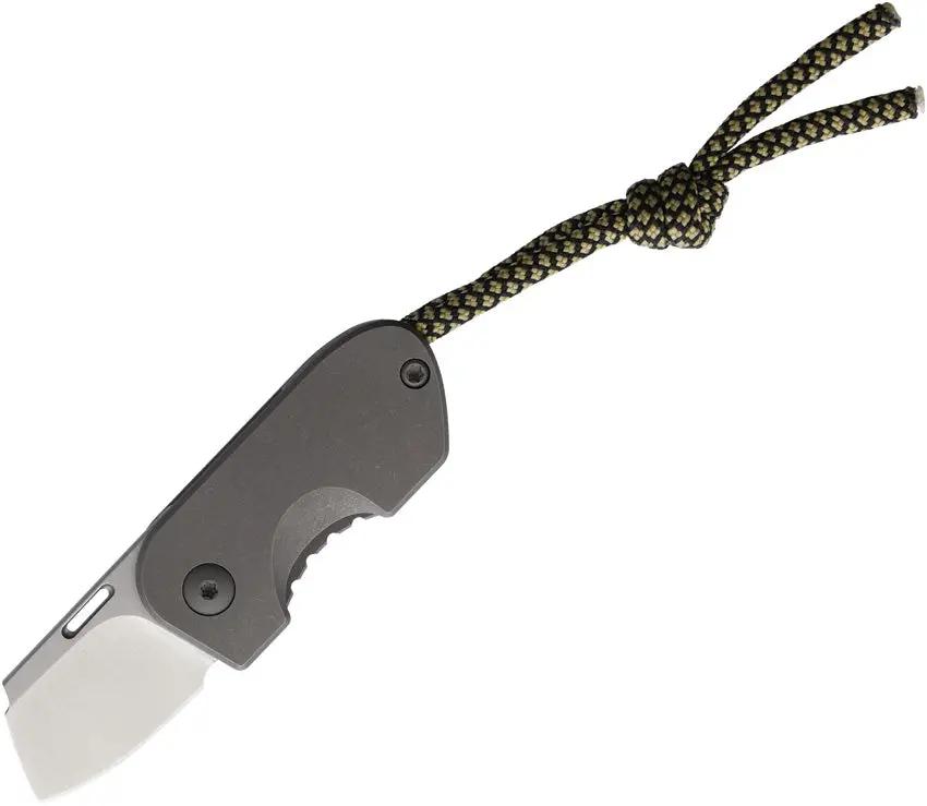 Linder LUMPI Mini Framelock W01WE001 - Compact 2 Inch Closed, Satin 1 Inch Blade, Titanium Handle With Lanyard Hole by Linder