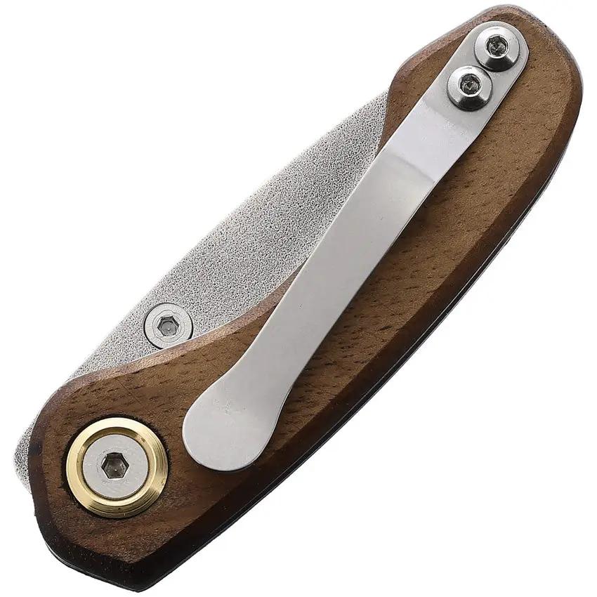 Leader Knives Fuga F101 Linerlock - Compact 2.5 Inch 4116 Stainless Blade With Walnut Handle Pocket Clip by Leader Knives